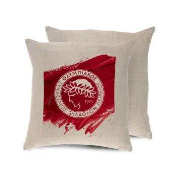 Olympiacos F.C., Μαξιλάρι καναπέ ΛΙΝΟ 40x40cm περιέχεται το  γέμισμα