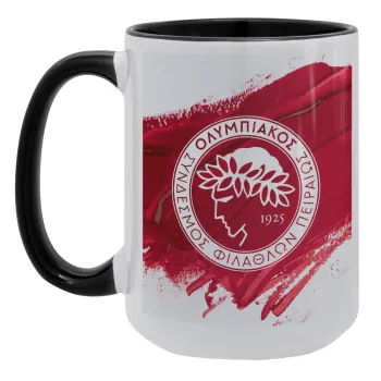 Olympiacos F.C., Κούπα Mega 15oz, κεραμική Μαύρη, 450ml