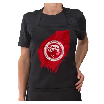 Olympiacos F.C., Ποδιά μακριά Σεφ ολόσωμη με τσέπες Μαύρη (ΕΝΗΛΙΚΩΝ)