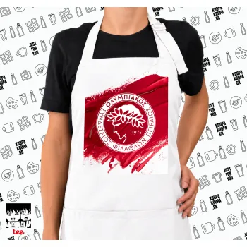 Olympiacos F.C., Ποδιά μακριά Σεφ ολόσωμη με τσέπες white (ΕΝΗΛΙΚΩΝ)