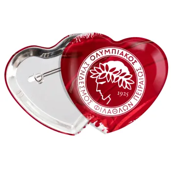 Olympiacos F.C., Κονκάρδα παραμάνα καρδιά (57x52mm)