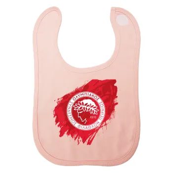 Olympiacos F.C., Σαλιάρα με Σκρατς ΡΟΖ 100% Organic Cotton (0-18 months)