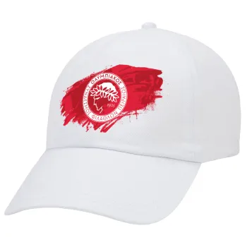 Olympiacos F.C., Adult Baseball Cap White 5-panel (POLYESTER, ADULT, UNISEX, ONE SIZE)