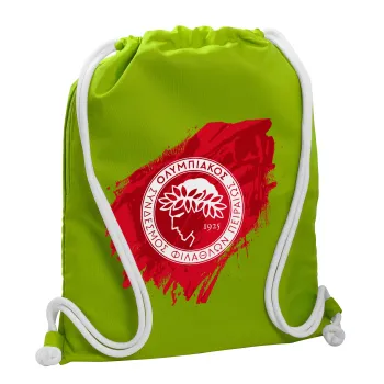 Olympiacos F.C., Backpack bag GYMBAG LIME GREEN, with pocket (40x48cm) & thick cords