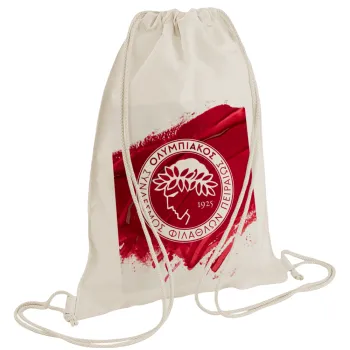 Olympiacos F.C., Backpack bag GYMBAG natural (28x40cm)