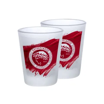 Olympiacos F.C., Σφηνοπότηρα γυάλινα 45ml του πάγου (2 τεμάχια)