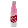 Μεταλλικό παγούρι θερμός Ροζ/Λευκό (Stainless steel), διπλού τοιχώματος, 500ml