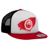 Καπέλο Ενηλίκων Foam Flat Snapback με Δίχτυ Κόκκινο-Λευκό-Μαύρο (POLYESTER, ΕΝΗΛΙΚΩΝ, UNISEX, ONE SIZE)
