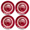 SET of 4 round wooden coasters (9cm)