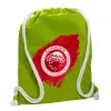 Backpack bag GYMBAG LIME GREEN, with pocket (40x48cm) & thick cords
