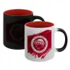 Κούπα Μαγική εσωτερικό κόκκινο, κεραμική, 330ml που αλλάζει χρώμα με το ζεστό ρόφημα