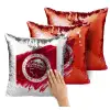 Μαξιλάρι καναπέ Μαγικό Κόκκινο με πούλιες 40x40cm περιέχεται το γέμισμα