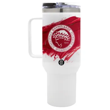 Olympiacos F.C., Mega Stainless steel Tumbler with lid, double wall 1,2L