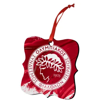 Olympiacos F.C., Christmas ornament polygon wooden 7.5cm