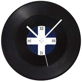 Ελληνική σημαία, Hellas, Ρολόι τοίχου Βινύλιο (30cm)