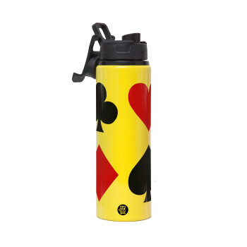 Τραπουλόχαρτα, Metallic water bottle with safety lid, 850ml aluminum