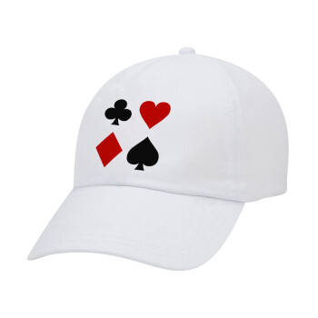 Τραπουλόχαρτα, Καπέλο Ενηλίκων Baseball Λευκό 5-φύλλο (POLYESTER, ΕΝΗΛΙΚΩΝ, UNISEX, ONE SIZE)
