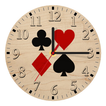 Τραπουλόχαρτα, Ρολόι τοίχου ξύλινο plywood (20cm)