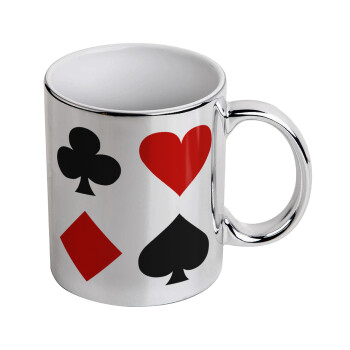 Τραπουλόχαρτα, Mug ceramic, silver mirror, 330ml