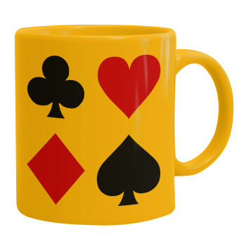 Τραπουλόχαρτα, Ceramic coffee mug yellow, 330ml (1pcs)