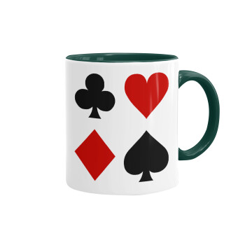 Τραπουλόχαρτα, Mug colored green, ceramic, 330ml