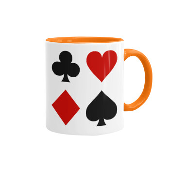 Τραπουλόχαρτα, Mug colored orange, ceramic, 330ml