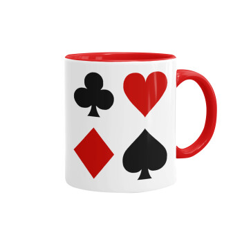 Τραπουλόχαρτα, Mug colored red, ceramic, 330ml