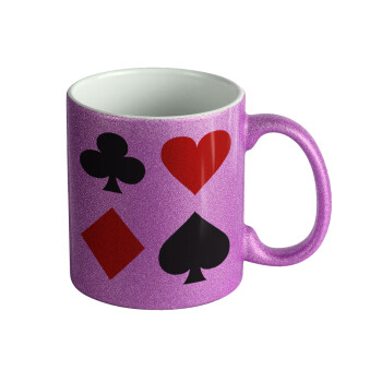 Τραπουλόχαρτα, Κούπα Μωβ Glitter που γυαλίζει, κεραμική, 330ml