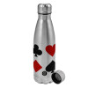 Metallic water bottle, stainless steel, 750ml
