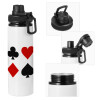 Metal water bottle with safety cap, aluminum 850ml