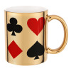 Mug ceramic, gold mirror, 330ml