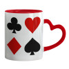 Mug heart red handle, ceramic, 330ml