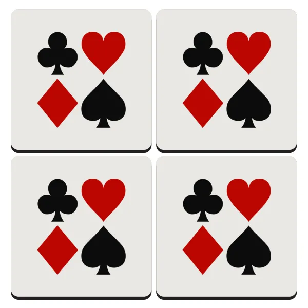 Τραπουλόχαρτα — Set of 4 square wooden coasters (9cm)