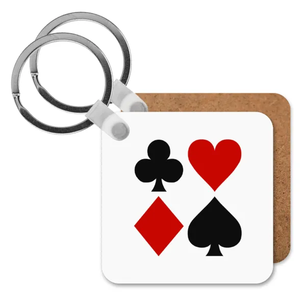 Τραπουλόχαρτα — Square wooden MDF keychain