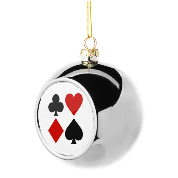 Τραπουλόχαρτα — Silver 8cm Christmas tree ball ornament