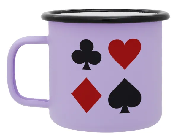 Τραπουλόχαρτα — Metal enamel mug, matte light pastel purple, 360ml