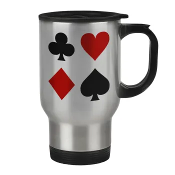 Τραπουλόχαρτα, Κούπα ταξιδιού ανοξείδωτη με καπάκι, διπλού τοιχώματος (θερμό) 450ml