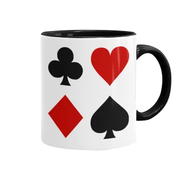 Τραπουλόχαρτα, Κούπα χρωματιστή μαύρη, κεραμική, 330ml