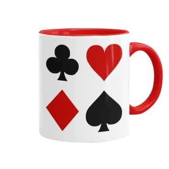 Τραπουλόχαρτα, Mug colored red, ceramic, 330ml