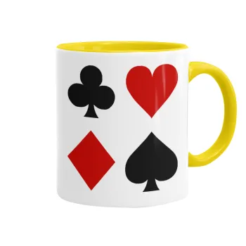 Τραπουλόχαρτα, Mug colored yellow, ceramic, 330ml