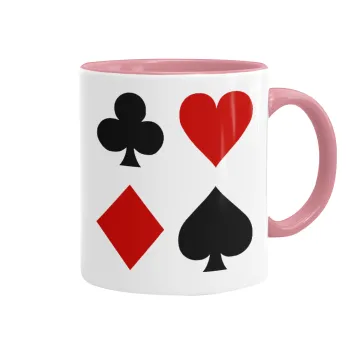 Τραπουλόχαρτα, Mug colored pink, ceramic, 330ml