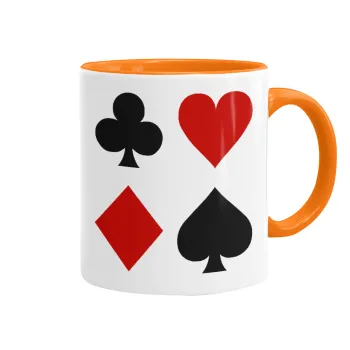 Τραπουλόχαρτα, Mug colored orange, ceramic, 330ml