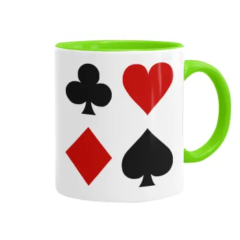 Τραπουλόχαρτα, Mug colored light green, ceramic, 330ml