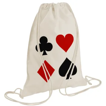 Τραπουλόχαρτα, Τσάντα πλάτης πουγκί GYMBAG natural (28x40cm)