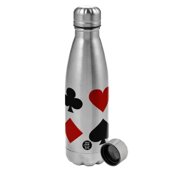 Τραπουλόχαρτα, Μεταλλικό παγούρι νερού, ανοξείδωτο ατσάλι, 750ml