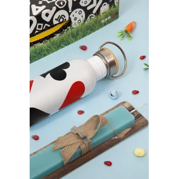 Τραπουλόχαρτα, Πασχαλινή Λαμπάδα με παγούρι μεταλλικό (620ml, stainless steel) & κερί αρωματικό πλακέ (30cm) (ΤΙΡΚΟΥΑΖ)