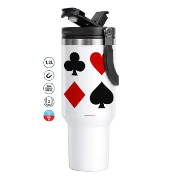 Τραπουλόχαρτα, Mega Tumbler με καπάκι, διπλού τοιχώματος (θερμό) 1,2L