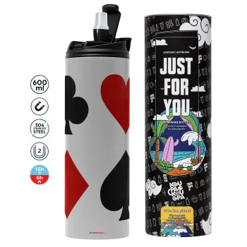 Τραπουλόχαρτα, Tumbler ποτήρι θερμό ΓΚΡΙ από ανοξείδωτο ατσάλι 600ml