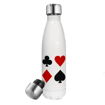 Τραπουλόχαρτα, Μεταλλικό παγούρι θερμός Λευκό (Stainless steel), διπλού τοιχώματος, 500ml