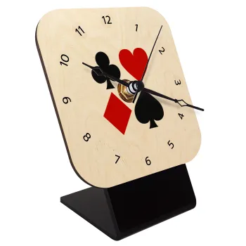 Τραπουλόχαρτα, Επιτραπέζιο ρολόι σε φυσικό ξύλο (10cm)